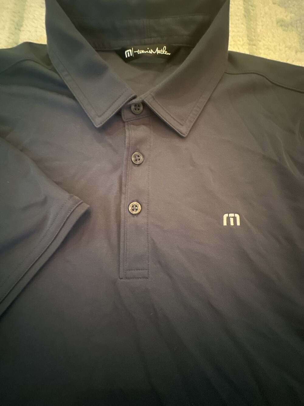 Travis Mathew M Men's Size Medium Dark Gray Short Sleeve Polo Shirt